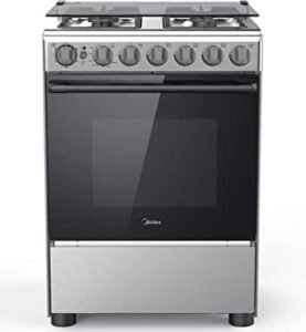 Midea Gas Cooker, 4 Burners, 60x60cm, Black