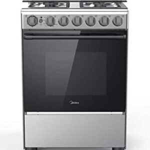 Midea Gas Cooker, 4 Burners, 60x60cm, Black